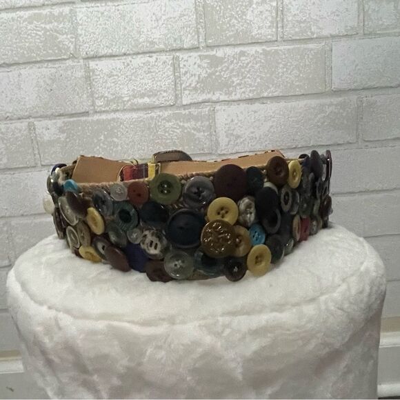 Unique Multicolored Button Belt with Women Back Stretchy (35” total length) OOAC - Picture 9 of 12